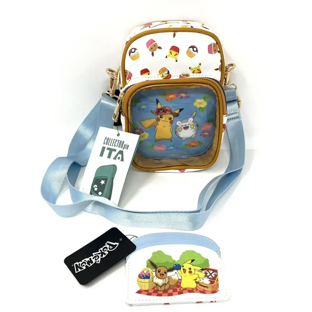 Pokemon Pikachu Eevee Cupcake Crossbody Bag Set ID Card Holder Wallet BIOWORLD